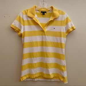 EUC - Tommy Hilfiger Yellow Striped Polo (SIZE M)